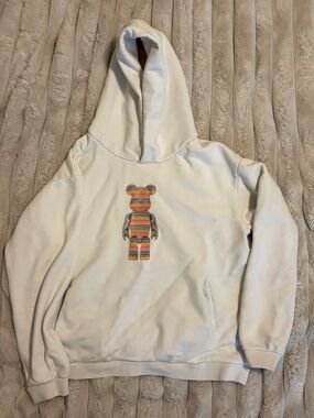 PANGAIA x BE@RBRICK Kids Hoodie Size 11-12 White Bear Graphic Collab